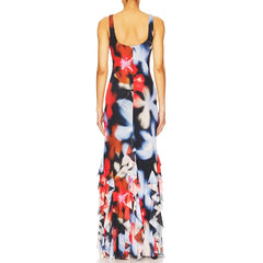 Multicolored floral dress on a white background