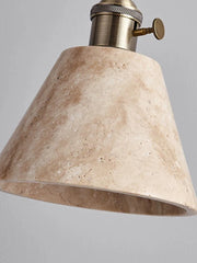  Close-up of the natural travertine stone texture of the pendant lamp Golden Atelier 4