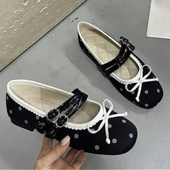 Polka Dot Bow Ballet Flats