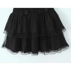 Black lace skirt on a white background