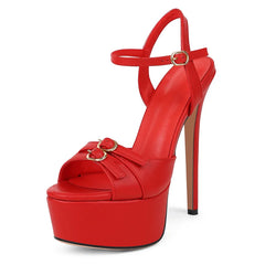 Peep Toe Platform Mixed Colors Stiletto