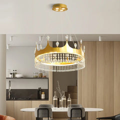 Crown Design Crystal Ceiling Pendant Lamp