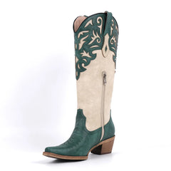 Leopard Print Square Toe Boots