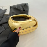 PVC Wrist Bag Round Handle Clutch Handbag