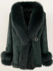 Fur Collar Shearling Coat