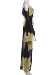 Floral Print One Shoulder Top and Skirt Set