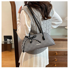 Gingham Pattern Shoulder Bag