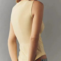 Ruched Front Button Sleeveless Tank Top