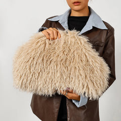 Fluffy Textured Clutch Bag