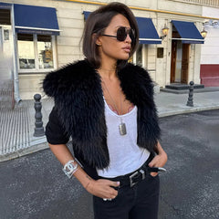 Faux Fur Trimmed Cardigan