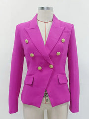 Double Breasted Lion Button Blazer