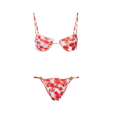 Printed Triangle Bikini and Scarf Two-Piece Set