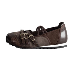 Double Buckle Strappy Mesh Ballet Flats