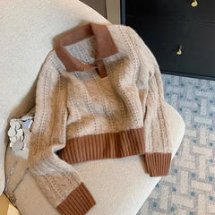 Brown Slouchy Temperament Knitwear Jumper