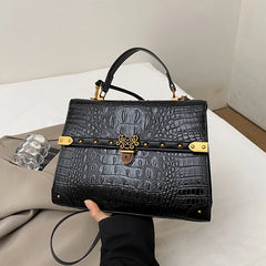 Crocodile Embossed Pu Leather Crossbody Bag