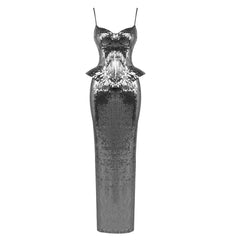 Sequin Corset Crop Top And Maxi Skirt Set
