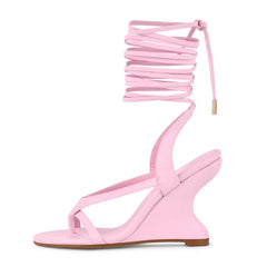 Lace Up Wedge Sandals