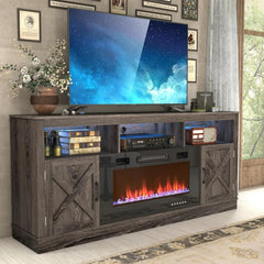 Entertainment Center with Electric LED Light