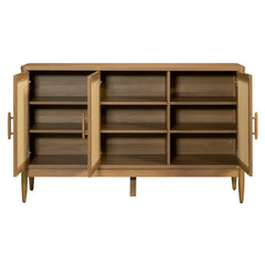 Light Honey Finish 60.00 x 36.22 x 17.99 Inches Rattan Sideboard