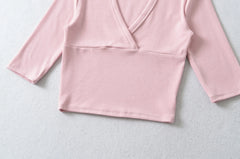 V-Neck Crossover Cropped Top