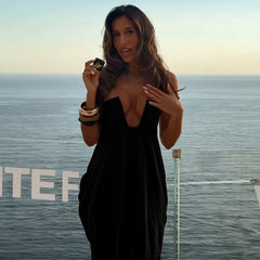 Flowing Draped Maxi Cover-Up Set