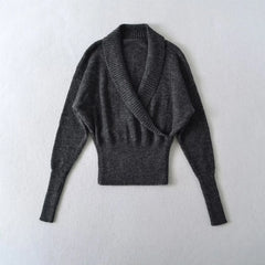 Wrap Knit Long Sleeve Top