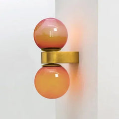 Nordic color ball glass bedroom bed wall lamp modern simple living room background wall lamp Golden Atelier