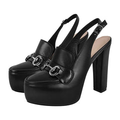 Platform Slingback Block Heel Sandals