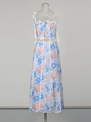 Floral Print Cutout Maxi Set