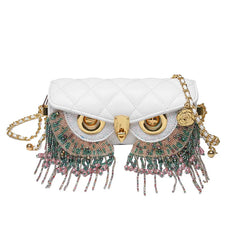 Quilted Chain Owl Shoulder Bag