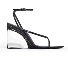 Transparent Wedge Flip Flop Sandals