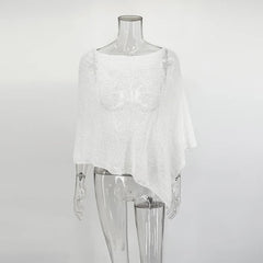 Asymmetrical Knit Shawl Top