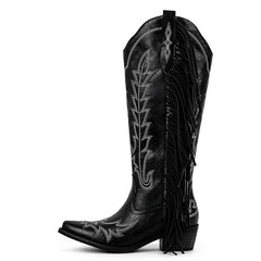 Fringed Embroidered Western Boots