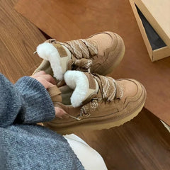 Fleece lined brown winter boots