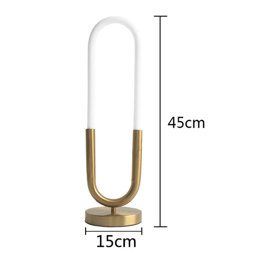 LED White U-shaped Silicone Tube Table Light - Golden Atelier