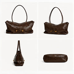 Crocodile Embossed Shoulder Bag