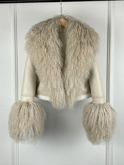 Faux Fur Collar Moto Jacket