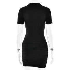 Collared Zipper Bodysuit and Ruched Playsuit