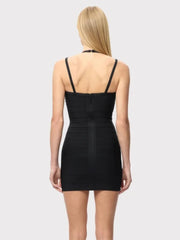 Strappy Halter Neck Bandage Bodycon Mini Dress