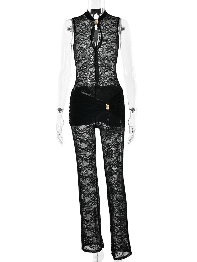 Black lace outfit on a mannequin 