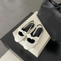 Bow Slingbacks with Round Toe