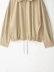 Detachable Hood Drawstring Hem Jacket