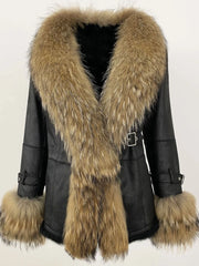 Fur Collar Shearling Coat