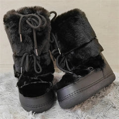 Middle Calf Lace-up Waterproof Snow Boots