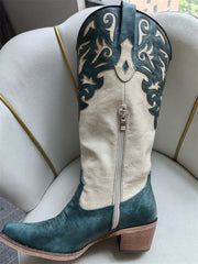 Leopard Print Square Toe Boots