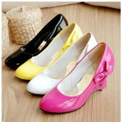 Pu Leather Butterfly Knot Pumps
