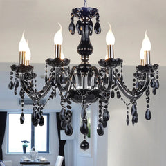 Crystal Black Candle Lamp Villa Chandelier