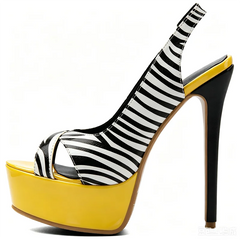 Zebra Print Pink Stiletto Heel Platform