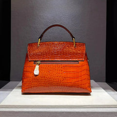 Snake Embossed Satchel Bag