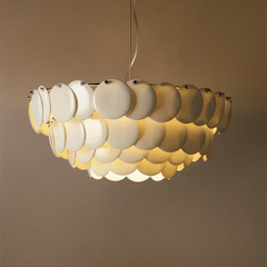 Modern Danish Design White Ceramic Chandelier